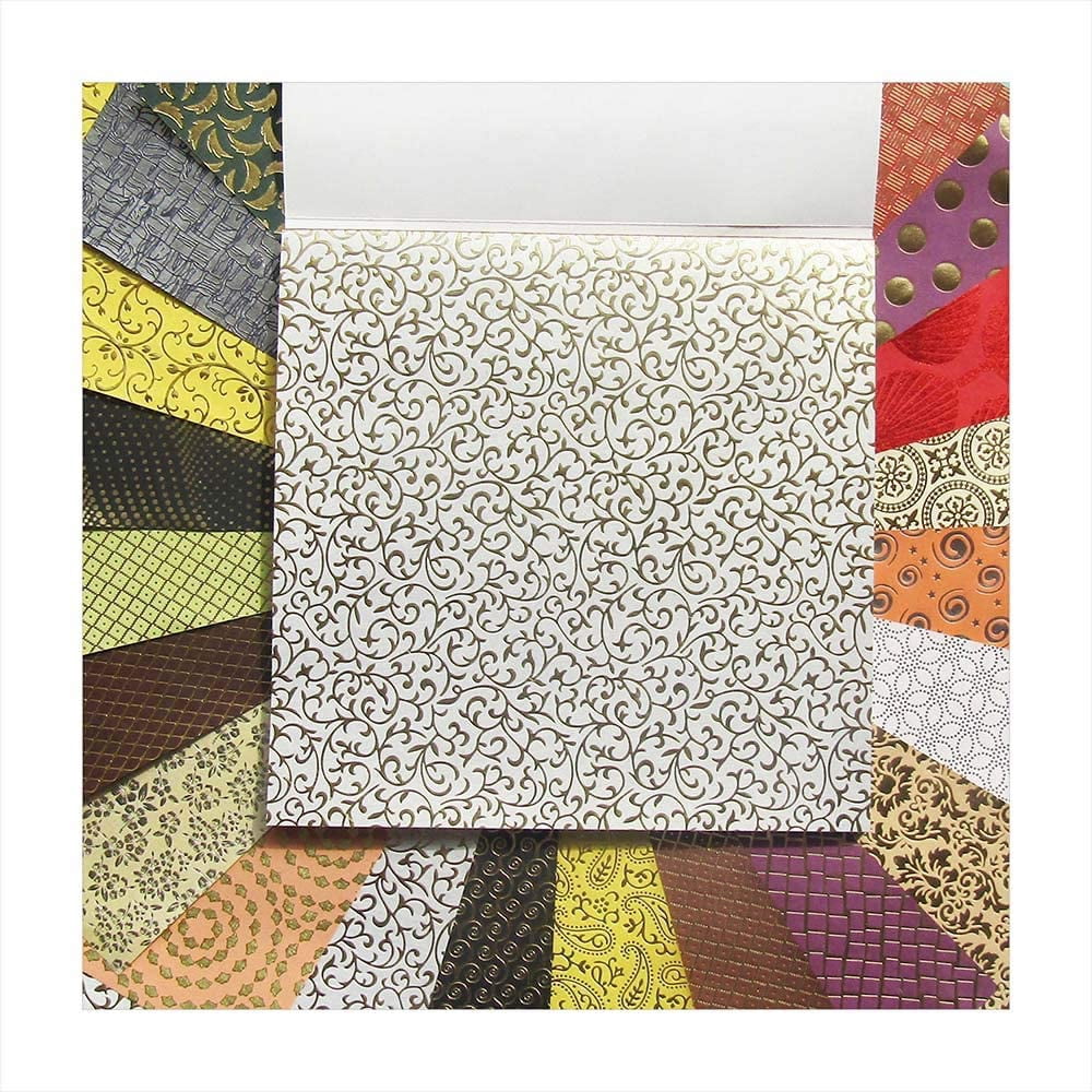 Paperhues Foil Fancy Collection Handmade Scrapbook Papers 12x12" Pad, 24 Sheets.