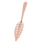 Qulable Stainless Steel Absinthe Spoon Filter Ice Grid Wormwood Spoon Bitters Filter Spoon Leaf Shape Rose Gold