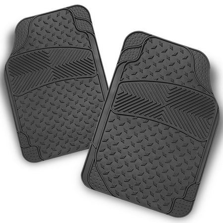 - All Weather Metal Style Grey Car Front Floor Mats 2 Pieces Liner Heavy Duty