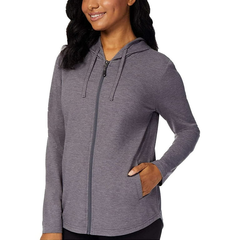 32 Degrees Women s Lighweight Full Zip Hoodie Jacket Heather Gray XXL