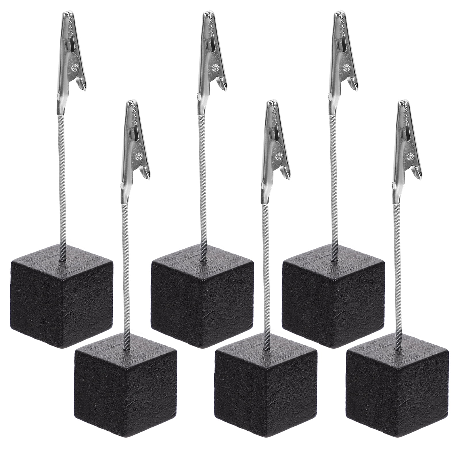 Cube Base Tree Style Memo Card Photo Holder Stand Alligator Clip 8 Branch 5  Pack