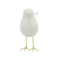 thumbnail image 2 of White Ceramic Bird Figurine with Gold Metal Accents - Modern Stoneware Decorative Sculpture for Home, Office, Bedroom, or Living Room Decor, 2 of 8