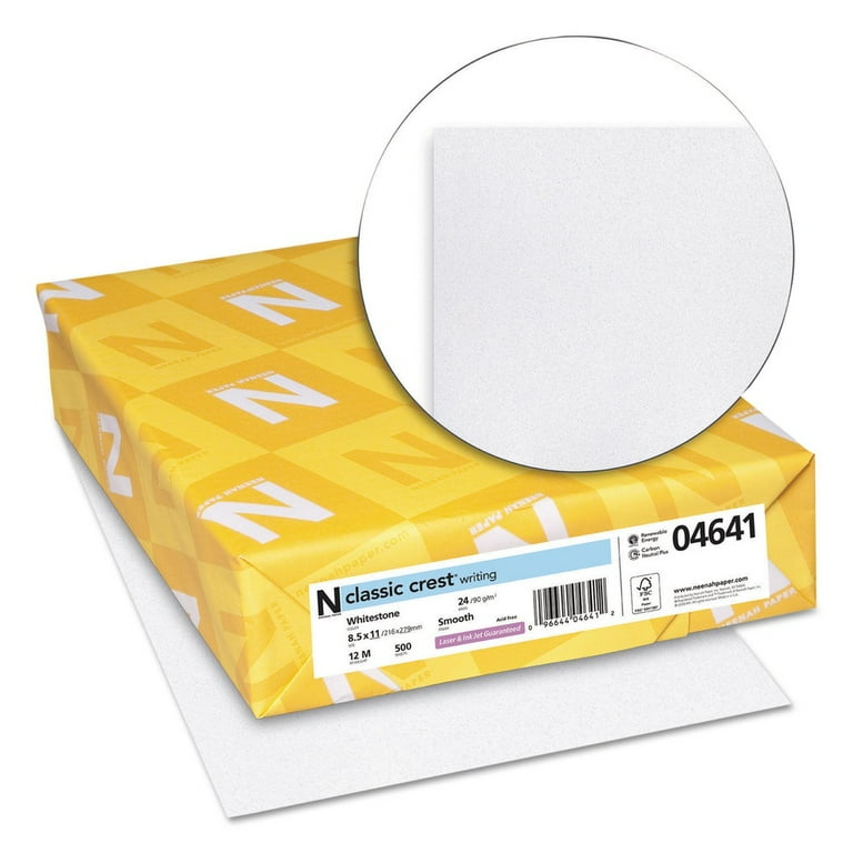 CLASSIC CREST Stationery Writing Paper, 24 lb Bond Weight, 8.5 x 11, Whitestone, 500/Ream CLASSIC CREST Stationery Writing Paper, 24 lb Bond Weight, 8.5 x 11, Whitestone, 500/Ream