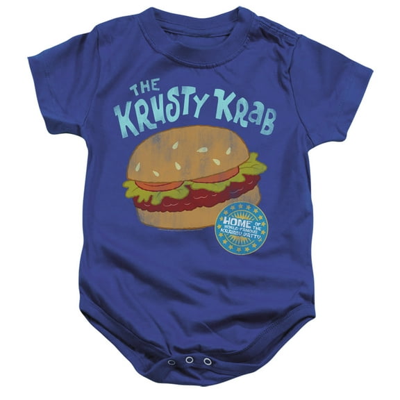 Spongebob Krusty Krab Unisex Infant Snap Suit for Baby (6 Months) Royal Blue