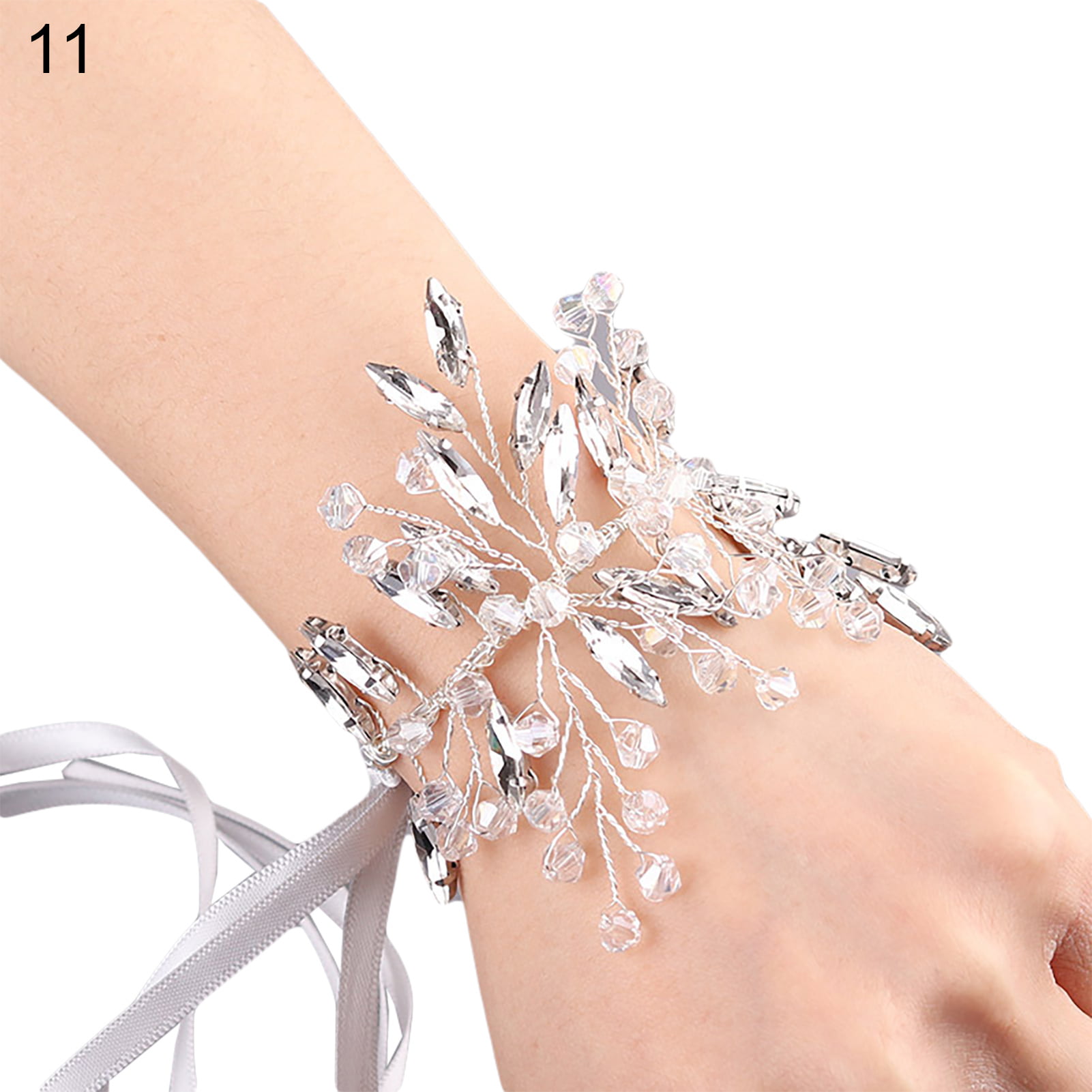 Wrist Corsage Elegant Comfortable Touch Anti-Wear Bride Bridesmaid Wrist  Corsage Flower Bracelet for Wedding Engagement 