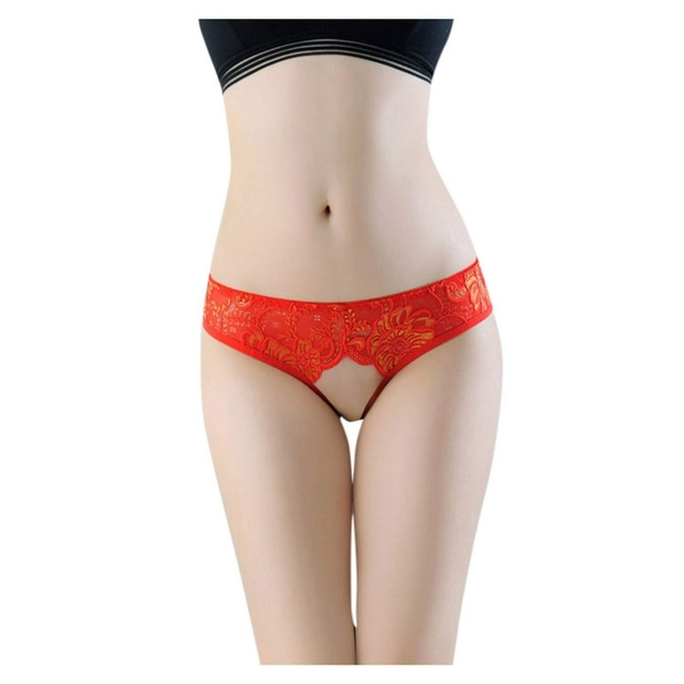TIANEK Lace Cotton Brief Embroidery Hollow Out MId-Waist Buttocs Lifting  Summer Mother's Day Camel Toe Panties for Women Clearance 