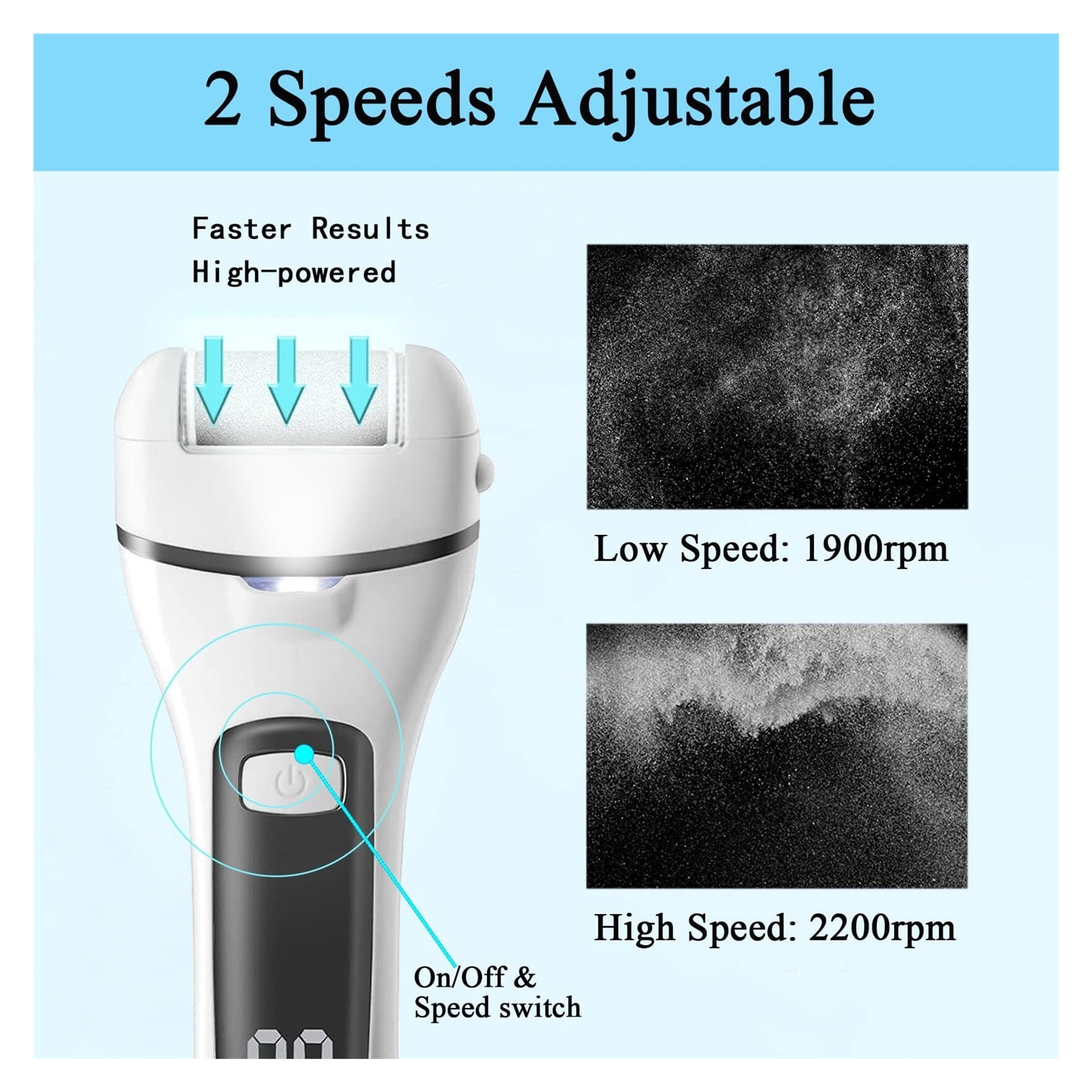 Callus Remover for Feet, 13-in-1 Professional Pedicure Tools Foot Care Kit, Foot Scrubber Electric Feet File Pedi for Hard Cracked Dry Dead Skin, 3 Rollers, 2 Speed, Battery Display (Black)
