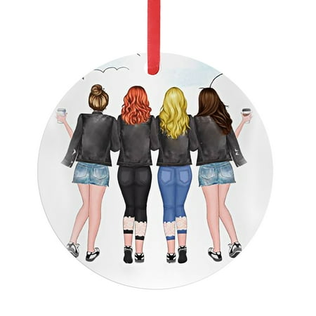 

TANGNADE Iron Art Personalized Pretty Girl Christmas Pendant Christmas Holiday Decor