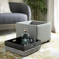 thumbnail image 2 of SAFAVIEH Home Collection Harrison Black/ White Gingham Single Tray Square Foot Rest Storage Ottoman, 2 of 5