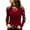 A-Wine130, variant on Bibifish Womens T-shirts Slim fit Floral Embroidery Lace up U-neck elegant pullover tees Long Sleeve stretchy tee Tops for Ladies