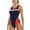 Navy, variant on gakvbuo One Piece Monokini Bathing Suit For Women Athletic Swimwear Women's Sports Swimwear Conservative Color-blocking Sexy Backless Swimwear