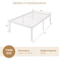 thumbnail image 7 of Merrland Twin Size Metal Bed Frame, 18" Platform Bed with Large Under-Bed Storage Space, Noise-Free, Easy Assembly, White, 7 of 7