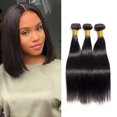 thumbnail image 1 of Cheveux Humains Raides 3 Bundles 10 10 Pouces Cheveux Vierges Courts Tissage pour Femmes Remy Weft Extensi, 1 of 7