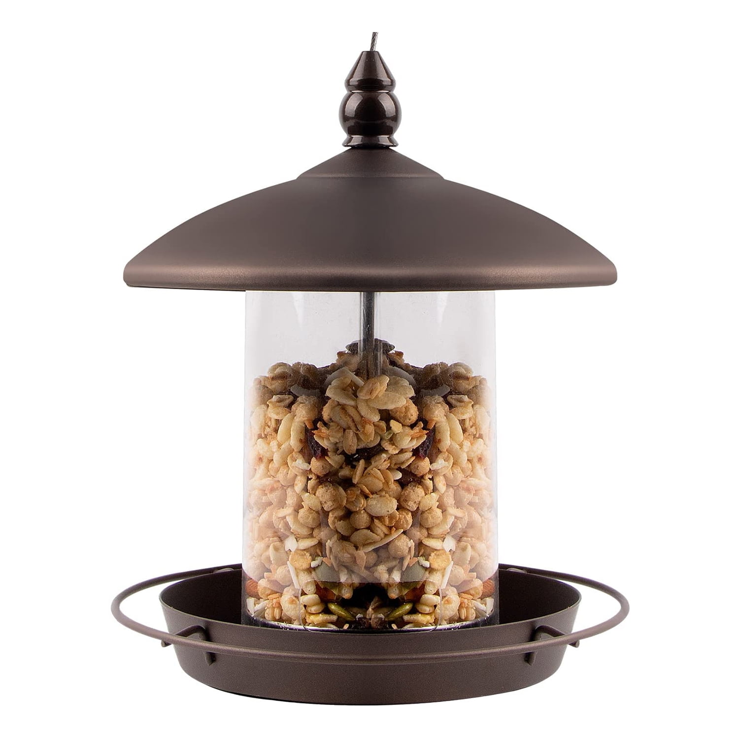 Stagmoo Bird Feeder,AntiSquirrel Hanging Bird Feeder, Frosted Metal