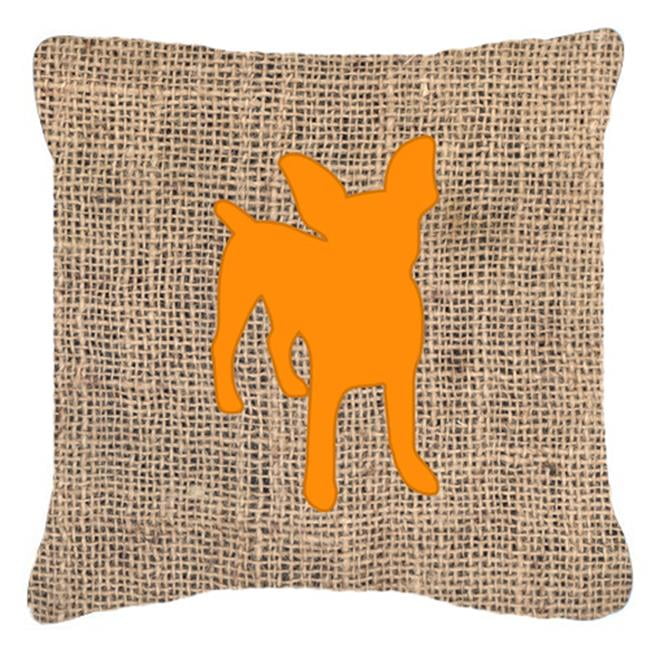 Carolines Treasures Bb1108 Bl Or Pw1818 Chihuahua Burlap And Orange Indoor Outdoor Decorative Fabric Pillow 18 X 18 In Walmart Com Walmart Com