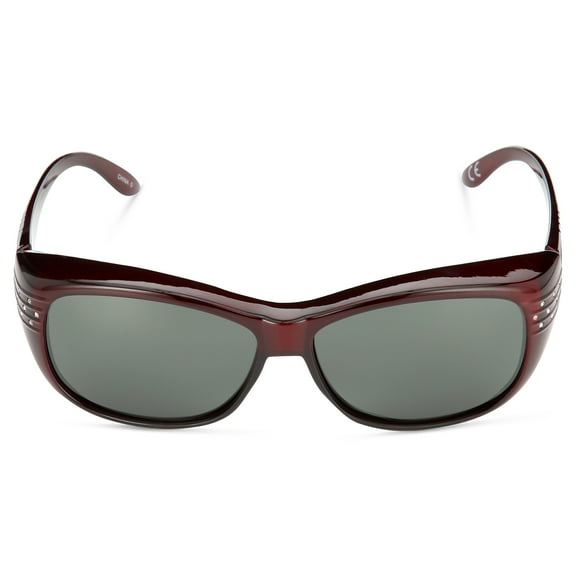 Polar Optics Women's FO-018 WIN GRY CMT Plastic Fits Over Sunglasses Wine