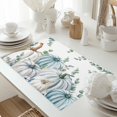 thumbnail image 5 of Fall Pumpkin Placemats Set of 12 Green Eucalyptus Leaves Heat Insulated Linen Place Mats, Washable Stain-Proof Table Mats for Dining Tables Holiday Decor 13x19inch, 5 of 9