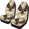 thumbnail image 6 of Pzuqiu Vintage Eagle Car Seat Covers Sets Breathable Front and Rear Split Bench for Cars Anti-Slip Back Fabric Automotive Seat Covers Universal Fit Most Cars,SUV, Trucks, 6 of 7