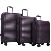 Travelhouse 3 Piece Hardside Luggage Set Hardshell Lightweight Suitcase with TSA Lock Spinner Wheels 20in24in28in.(Purple)