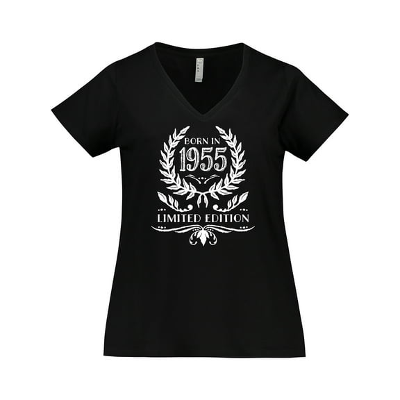 Inktastic Born in 1955 Limited Edition Women's Plus Size V-Neck T-Shirt