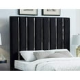 thumbnail image 2 of Maykoosh Timeless Tradition Modern , Contemporary Velvet Upholstered Bed with Deep Channel Tufting and Chrome Accent Design-Color:Black,Size:King, 2 of 10