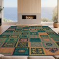 thumbnail image 2 of Design&I 8'x10' Washable Area Rug Snag-Free Geometric Multicolor Grid Motif Featuring Contrasting Patterned for Dining Room, Large Office, Lounge, 2 of 7