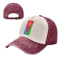 thumbnail image 7 of Flag Of Eritrea Baseball Cap Distressed Adjustable Vintage Cotton Denim Hat for Women Men, 7 of 7