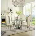 thumbnail image 3 of ACME Noralie 52 in Round Sophisticated Design Dining Table, Mirrored/Faux Diamonds, 3 of 5