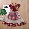 thumbnail image 2 of URMAGIC Summer Toddler Baby Girls Retro Floral Short Jumpsuit with Tulle Skirt Boho Dress, 2 of 8