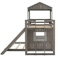 thumbnail image 6 of Bellemave Twin Over Full House Bunk Bed with Slide, Wood L-Shaped Fort Loft Bunk Beds Frame with Ladder, Floor Playhouse Bed, No Need Spring Box (Antique Gray), 6 of 11