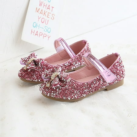

kpoplk Cute Shoes For Teen Girls Shoes Bow Girls Princess Sandals Crystal Non-Slip Shoes Kids Toddler Fashion Baby Girls Shoes(Pink)