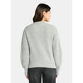 thumbnail image 3 of Time and Tru Women's Shaker Stitch Mock Neck Sweater, Midweight, Sizes XS-XXXL, 3 of 5