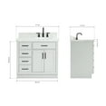 thumbnail image 3 of Ariel Hepburn 37 In. Right Offset Oval Sink Vanity With 1.5 In. Carrara White Countertop In Grey, 3 of 10
