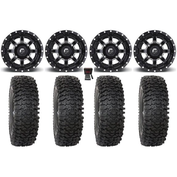 Fuel Maverick 15" Wheels Black 32" RC500S Sticky Tires Can-Am Commander Maverick Renegade Outlander Defender