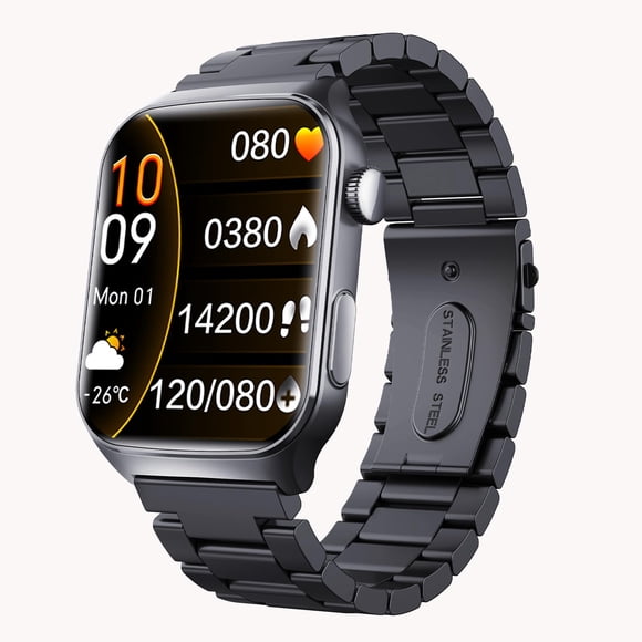 Reloj inteligente Yihou con detección de caídas para personas mayores con SOS Black