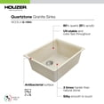 thumbnail image 7 of Houzer Cassiano Italian 24 inch Taupe Granite Composite Undermount Single Bowl Kitchen Sink - G-100U TAUPE, 7 of 7