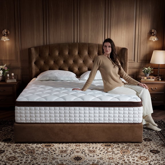 14 inch Queen Size Hybrid Mattress in a Box, Medium Firm with Gel Memory Foam and Pocket Springs, Cooling Comfort, Motion Isolation, Pressure Relief