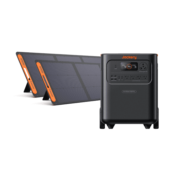 Jackery Solar Generator HP 3600AC Plus Kit with 2x200W Solar Panels 3574Wh LiFePO4 Battery 3600W Output for Home Backup & RV
