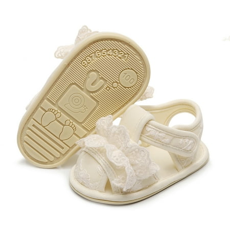 Awevudst Baby Girls Summer Sandals Cute Bowknot/Ruffle Flat Shoes Non-Slip Sole