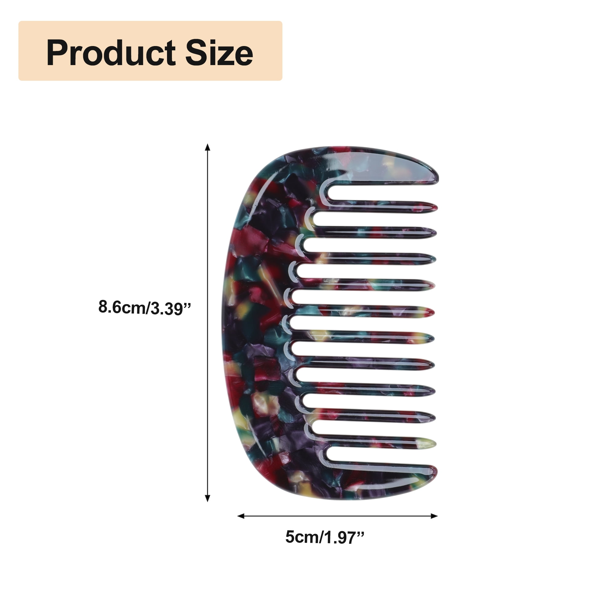 Unique Bargains 1 Pc Mini Wide Tooth Comb for Women Pocket Size Black 3.39"x1.97"