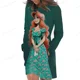 thumbnail image 3 of Vestido de manga larga con estampado de princesas de Disney para mujer, vestido con capucha y bolsillo de canguro, sudaderas con dibujos animados bonitos de otoño para mujer, 3 of 5