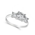 thumbnail image 4 of CHOOSE YOUR COLOR Clear CZ Square Princess Cut Wedding Ring .925 Sterling Silver Band White Female Size 4, 4 of 4