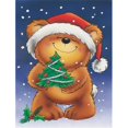 thumbnail image 1 of Teddy Bear & Christmas Tree Flag Garden Size, 1 of 1
