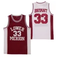 thumbnail image 2 of Camisetas de baloncesto Lower Merion 33 Kobe Bryant High ScHool Jersey Costura Bordado Ropa deportiva al aire libre Película Hip Hop Rojo Blanco, 2 of 4