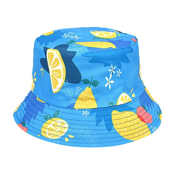 Aligament Bucket Hats For Women European And American Lemon Pattern Double  Sided Fisherman's Hat Printed Spring/summer Sun Basin Hat Male Foreign  Trade Size One Size 