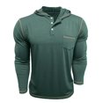 thumbnail image 3 of KHONTS Men's Henley Hooded Shirts Long Sleeve Casual Button up T Shirt Lightweight Pullover Shirt with Pocket Green M, 3 of 6