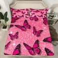 thumbnail image 2 of Feelyou Romantic Butterfly Animal Full Size Sheets, Pink Bling Stars Bed Sheets, Modern Fashion Style Sheet Sets, Lightweight Room Decor, 4 Pieces, 2 of 7
