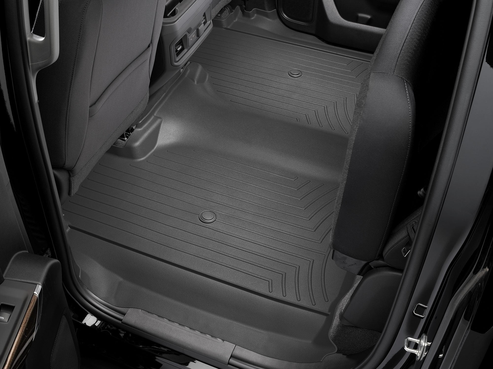 WeatherTech Custom Fit FloorLiners compatible with Silverado 1500, Sierra 2500HD/3500HD, Sierra 1500, Silverado 2500HD/3500HD, Sierra 1500 Limited - 2nd Row, Black