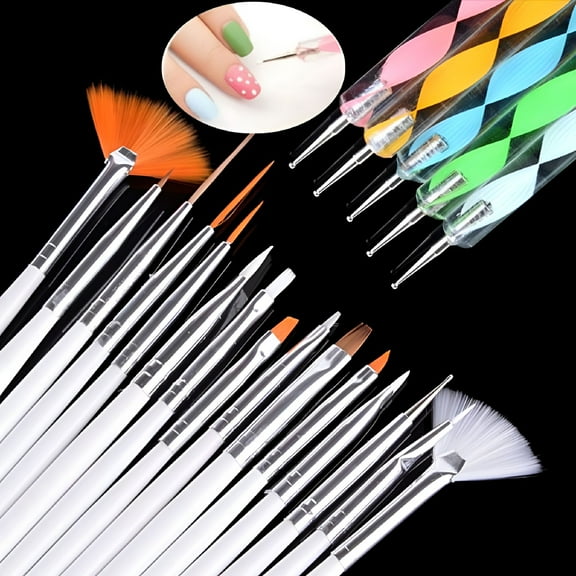 ACDANC 20Pcs/set Professional Nail Art Design Set Dotting Painting Drawing Polish Brush Pen Manicure Tools Kit