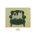 thumbnail image 3 of Frontline 14x12 Black Modern Framed Museum Art Print Titled - Pugs Sitting on Chair, 3 of 5